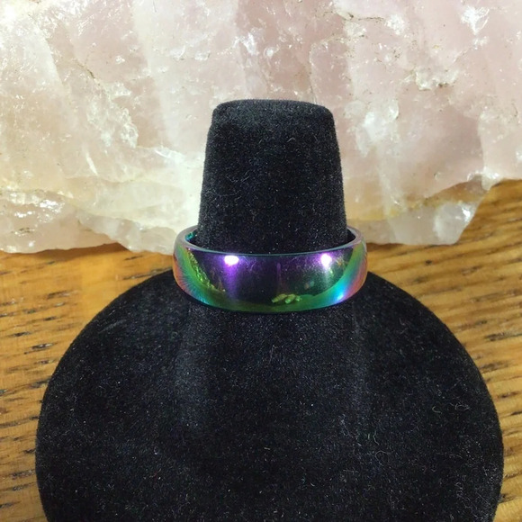 Rainbow Stainless Steel Band Ring - Picture 1 of 5